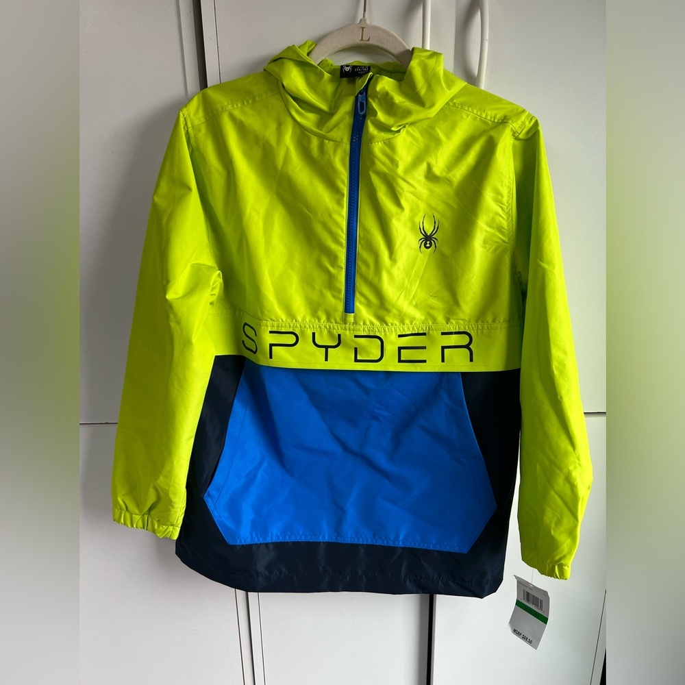 Spyder Neon Yellow and Blue Jacket boys Large